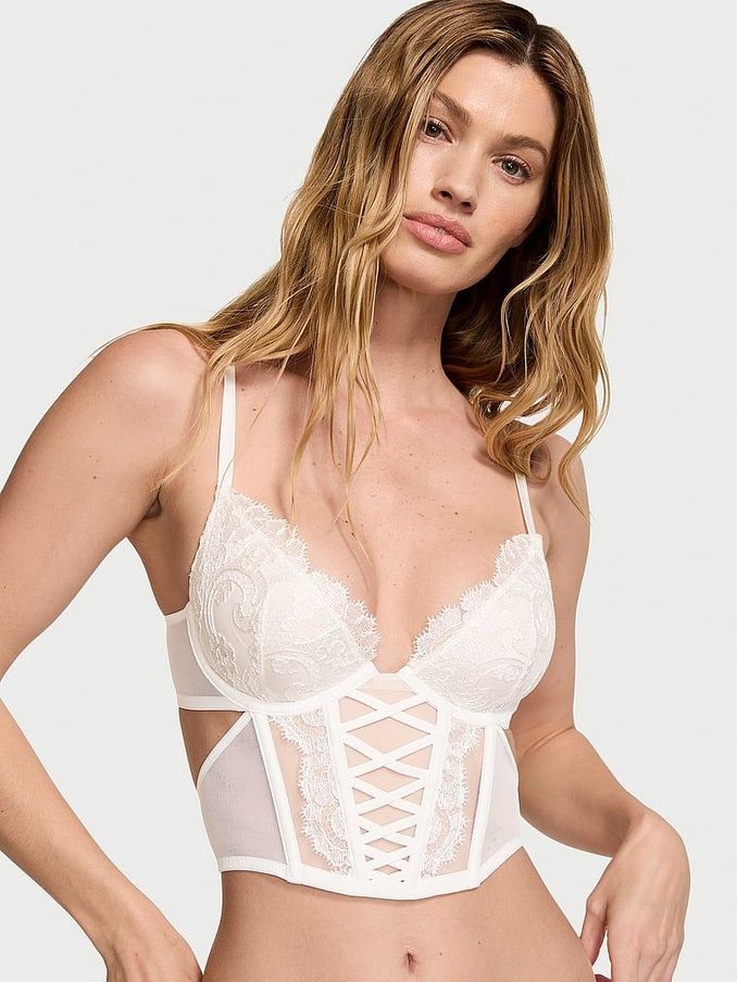 White Coconut Longline Boho Floral Bra (Q67168) | €31