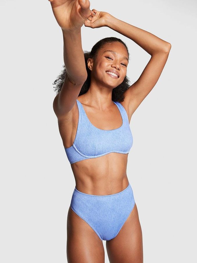 Denim Blue High Waisted Bikini Bottom (Q67215) | €15