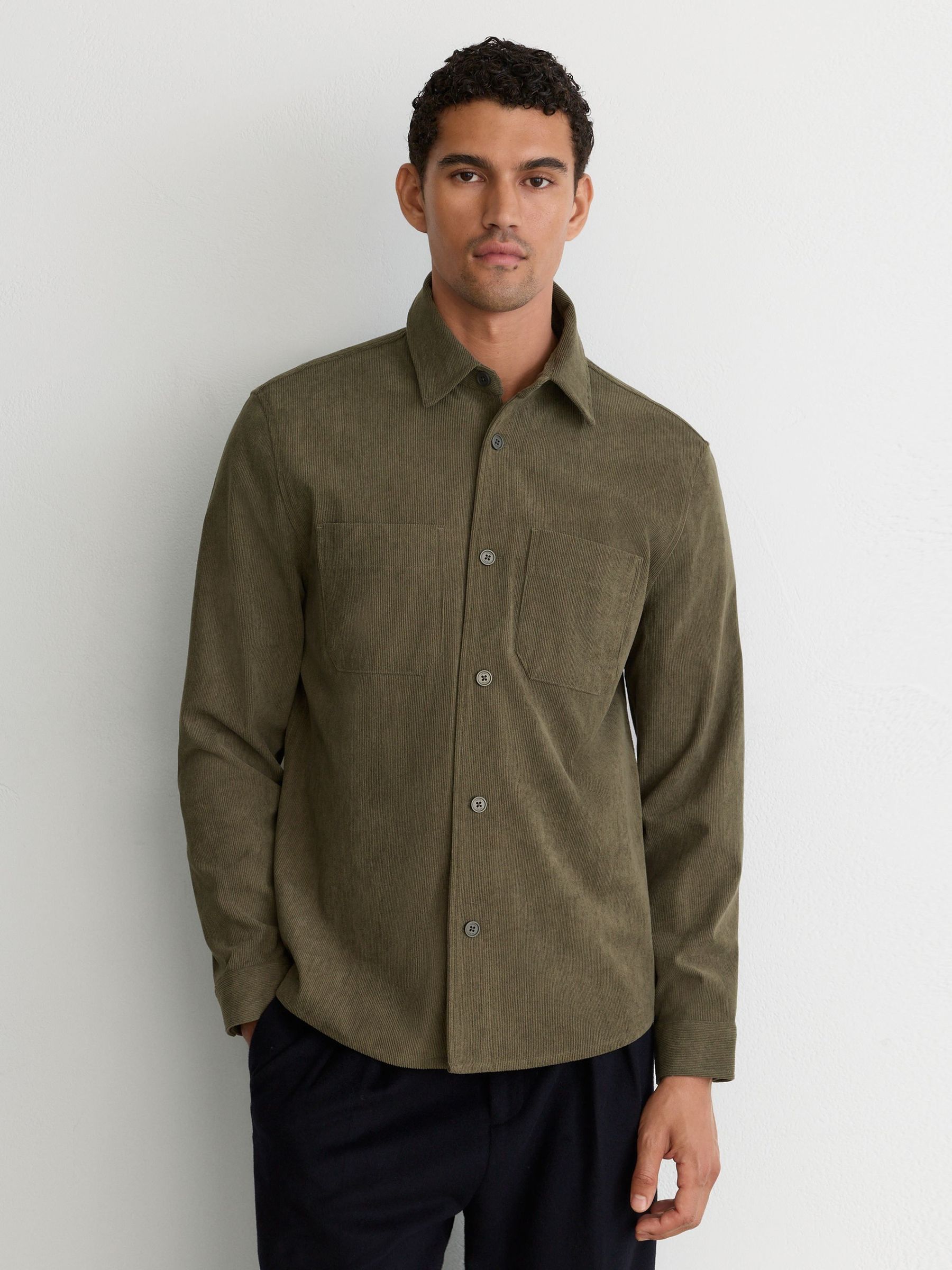 Vert - Regular Corduroy Twin-pocket Overshirt