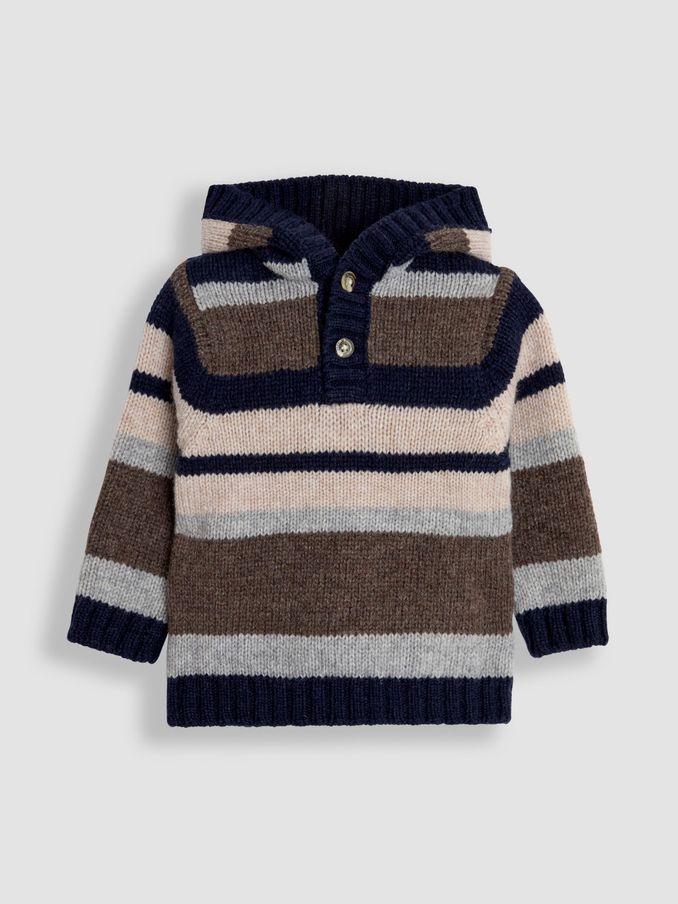 Brown Striped Hooded Jumper (Q70589) | $27