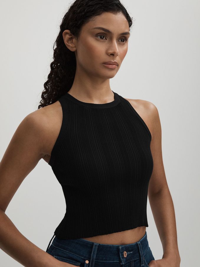 Good American Ribbed Vest in Black (Q70678) | €93