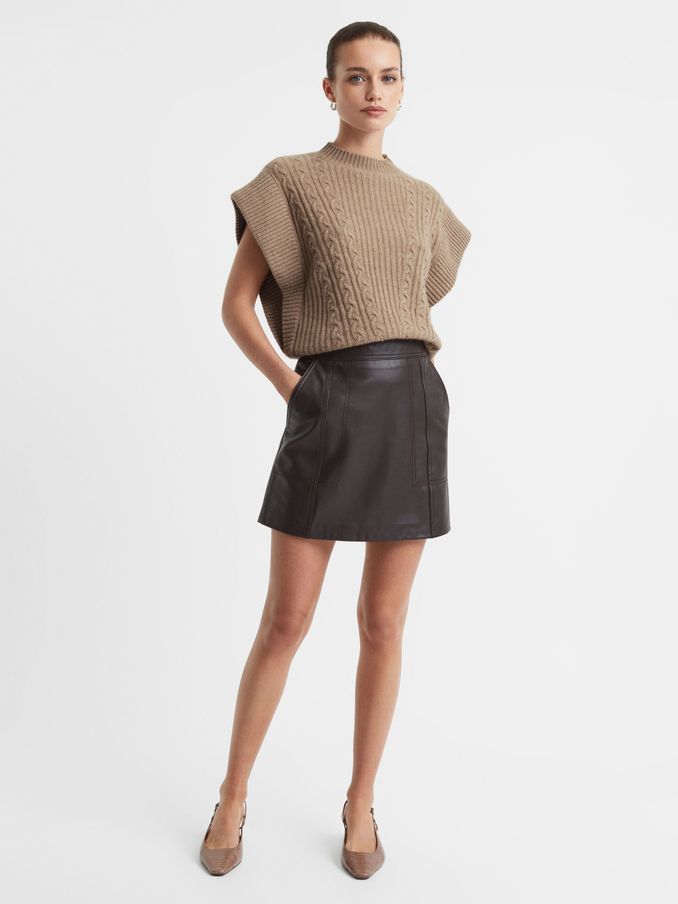 Débardeur ras du cou en laine et cachemire Madeleine Thompson, couleur avoine (Q70956) | 283 €