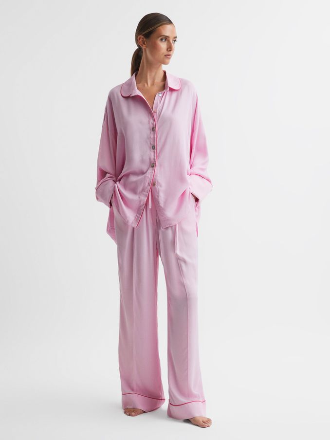 Sleeper Relaxed Button-Through Shirt in Bubblegum (Q71050) | €112