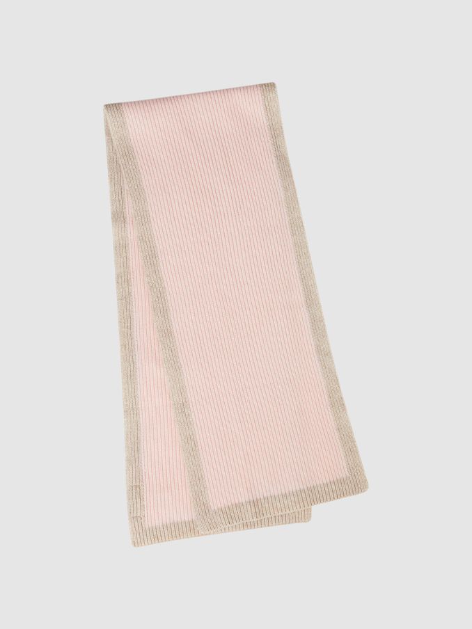 Wool Ribbed Scarf in Pink (Q71058) | €21
