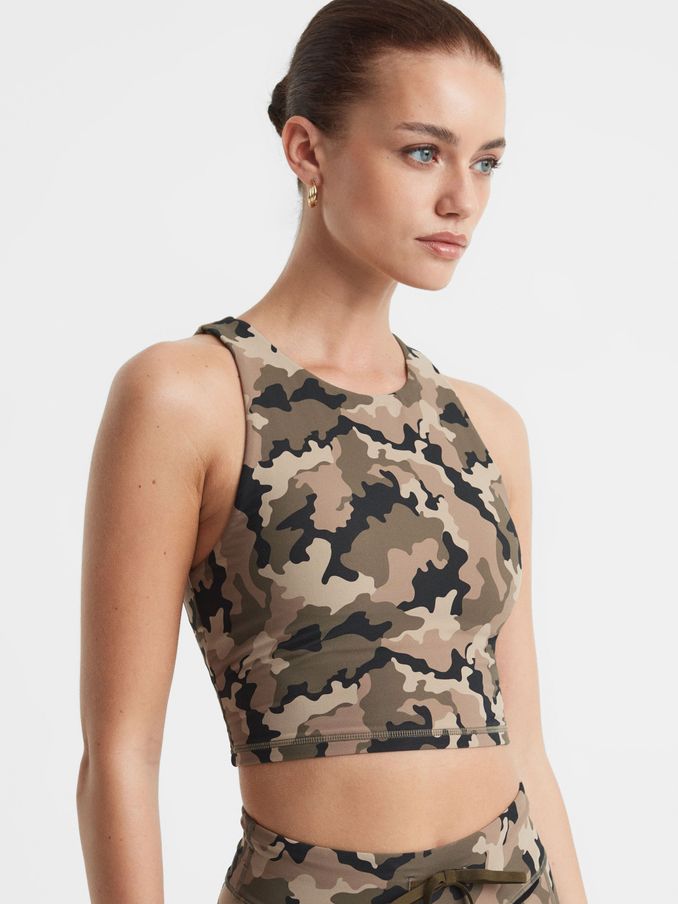 The Upside Camouflage Cropped Tank Top in Camo (Q74433) | €70