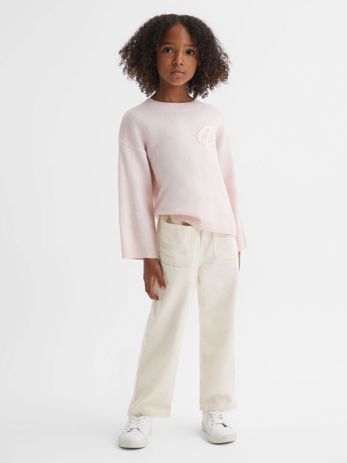 4-9 yrs High Rise Elasticated Jeans in Ecru (Q74770) | US$31