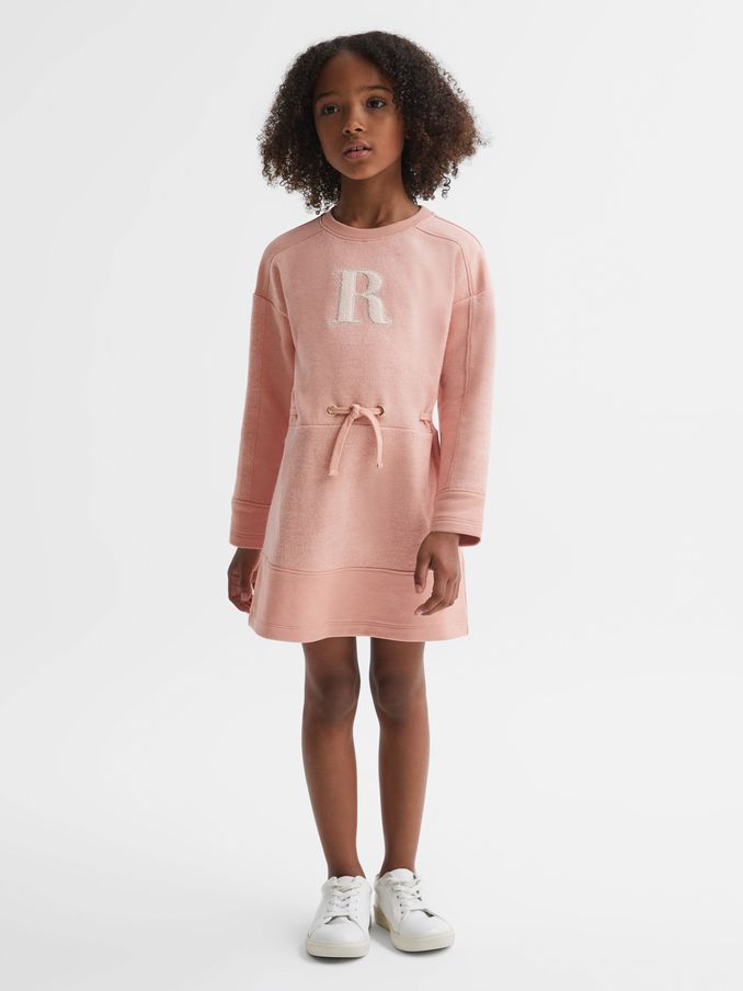 13-14 yrs Cotton Blend Drawstring Dress in Apricot (Q74791) | €35