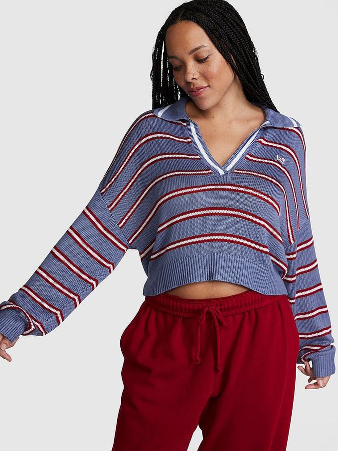 Dusty Iris Blue V-Neck Jumper (Q77382) | €22