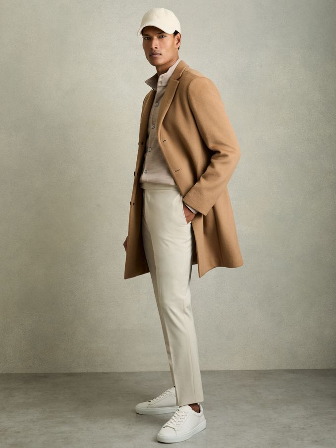 Slim-Fit Drawstring Trousers in Stone (Q77395) | 615 SAR