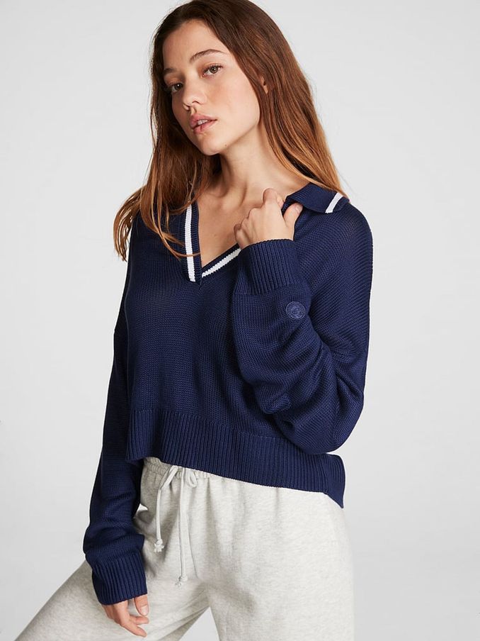 Midnight Navy Blue V-Neck Jumper (Q77401) | €22