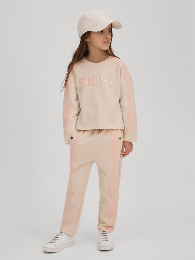 9-13 yrs Cotton Blend Sequin Sweatshirt in Pink (Q79064) | HK$184