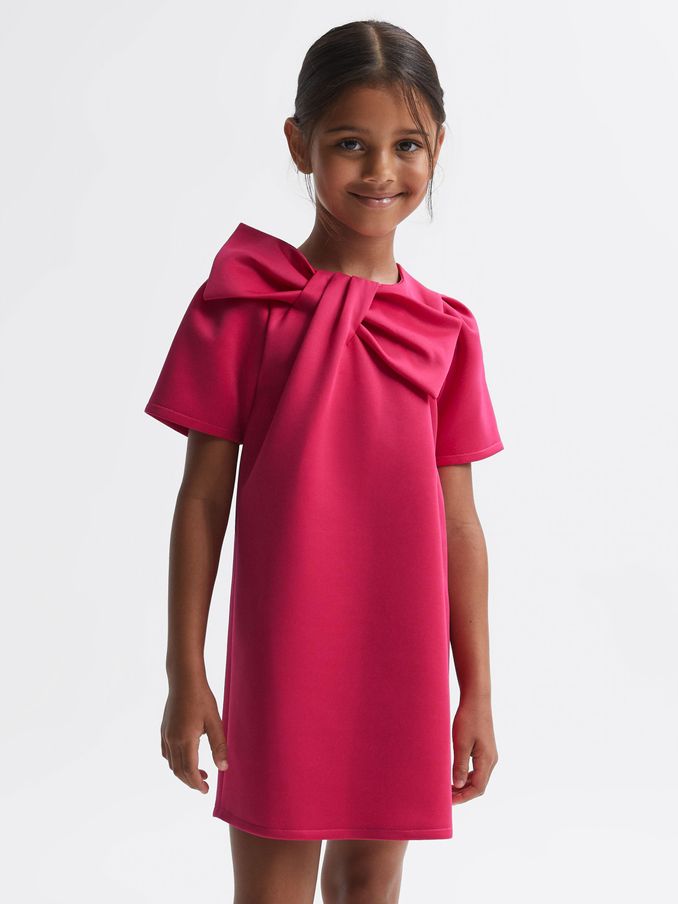 Senior Scuba Bow Dress in Pink (Q79952) | €25