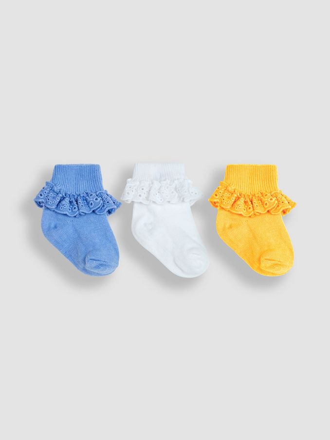 Blue 3-Pack Frilly Socks (Q80317) | $16