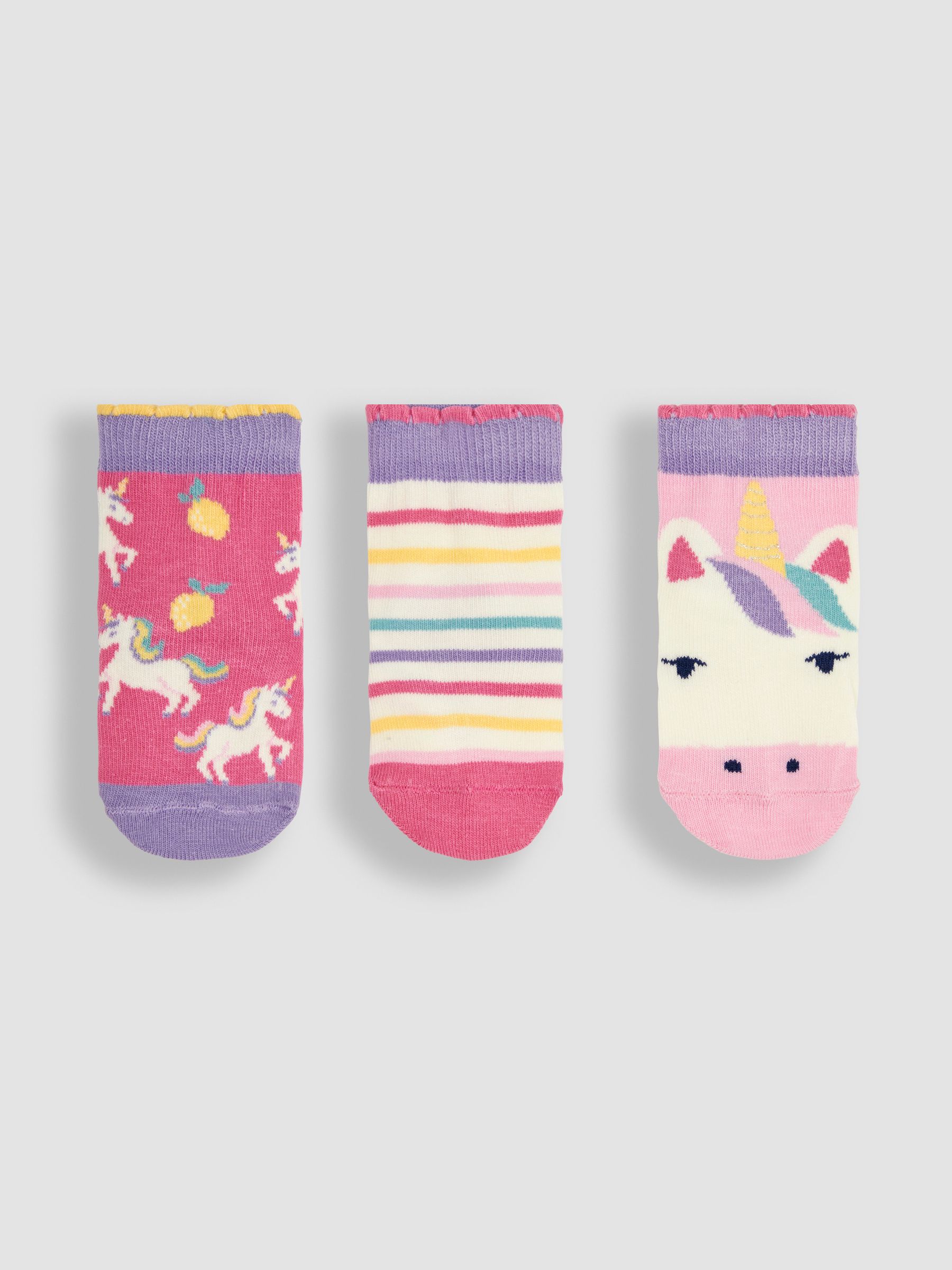 Light Pink 3-Pack Unicorn Socks (Q80320) | $16