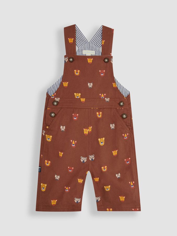 Brown Safari Animals Printed Dungarees (Q80899) | $15