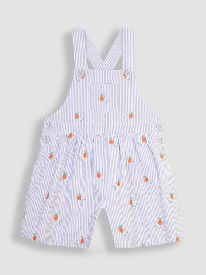 Lilac Orange & Daisy Embroidered Culotte Dungarees (Q80924) | $19
