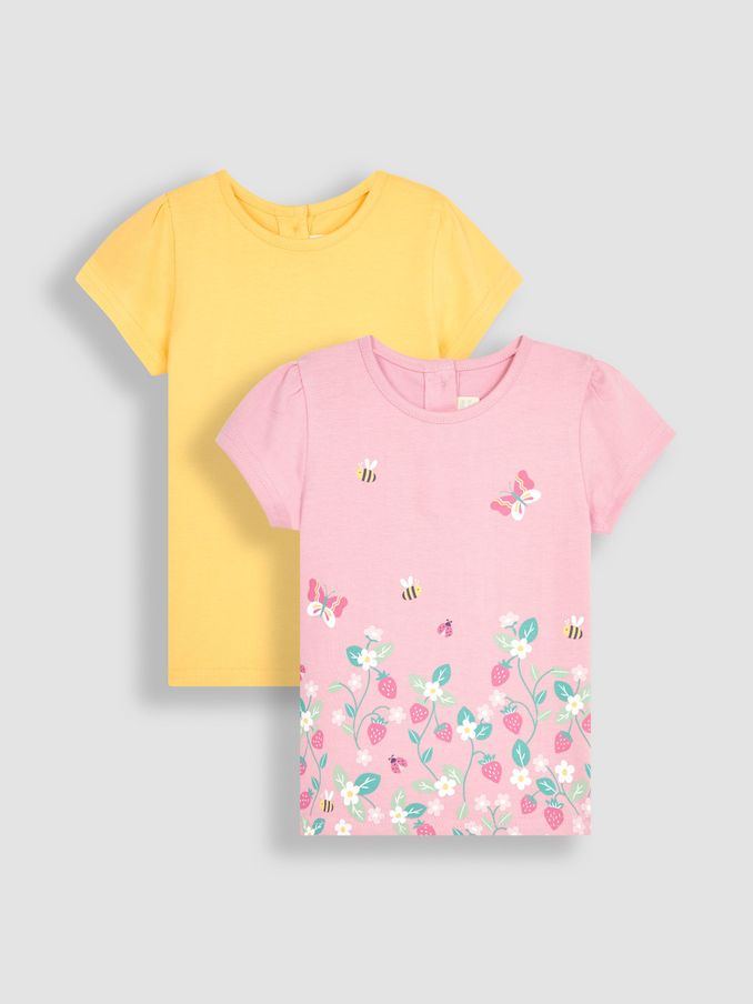 Pink Strawberry Garden & Yellow 2-Pack T-Shirts (Q80944) | $13