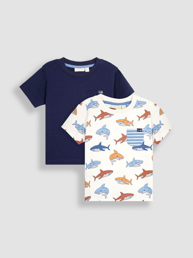 Navy Stone Shark 2-Pack Pocket T-Shirts (Q81663) | $12