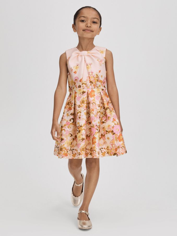 9-13 yrs Scuba Knot Fit-and-Flare Dress in Multi (Q82042) | €34