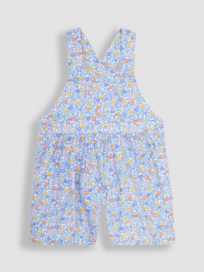 Lilac - Orange & Lemon Ditsy Floral Culotte Dungarees
