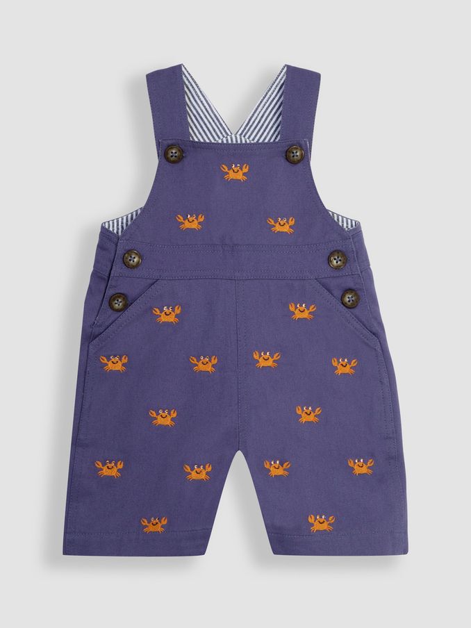 Indigo Blue Crab Embroidered Dungarees (Q82998) | $15