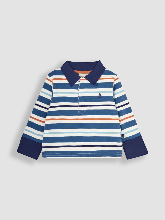 Denim Blue Stripe Rugby Top (Q83043) | $18