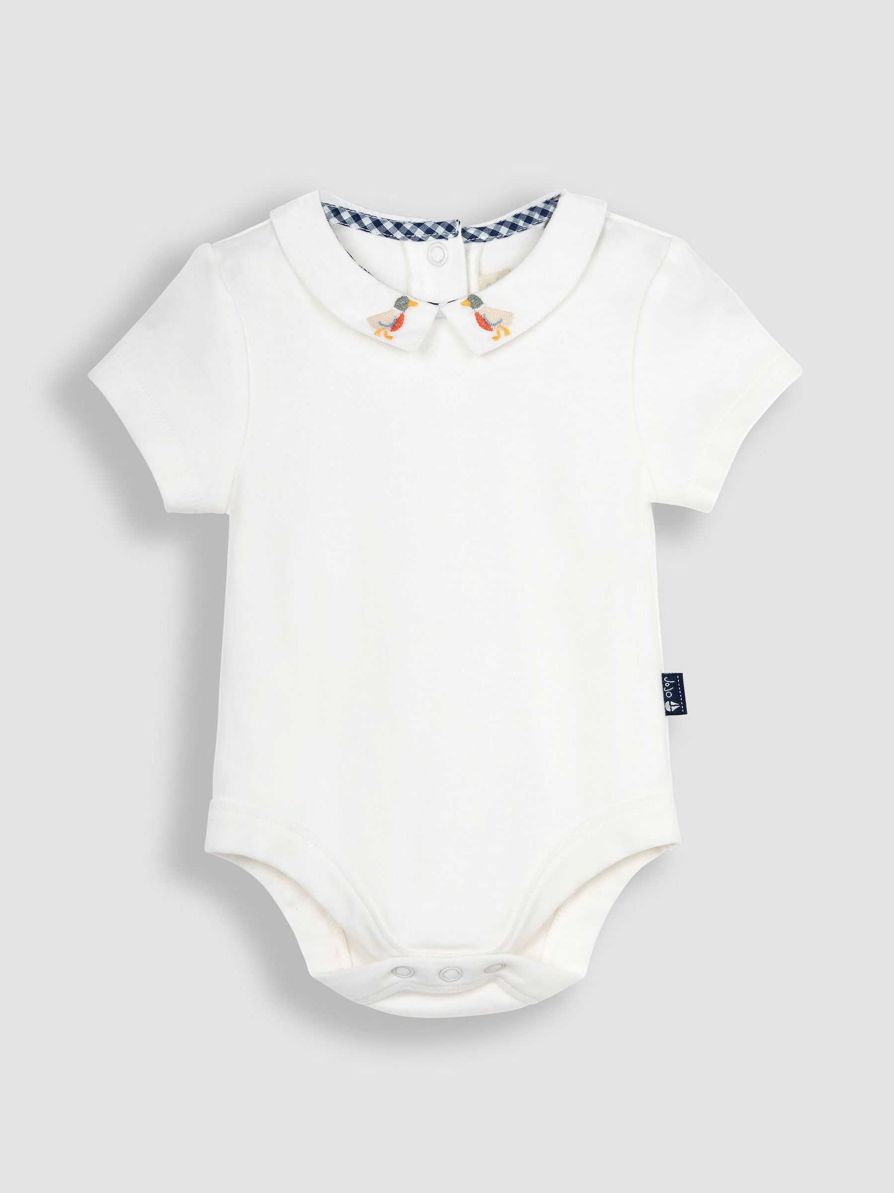 Ecru Duck - Embroidered Collar Bodysuit