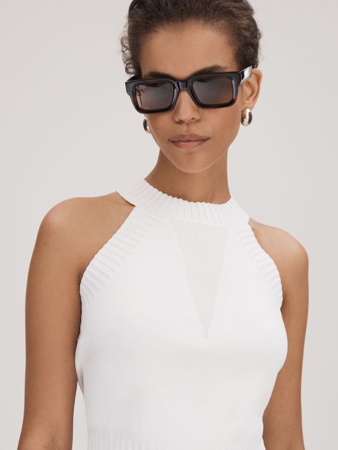Florere Knitted Halter Neck Vest in Ivory (Q83330) | US$43