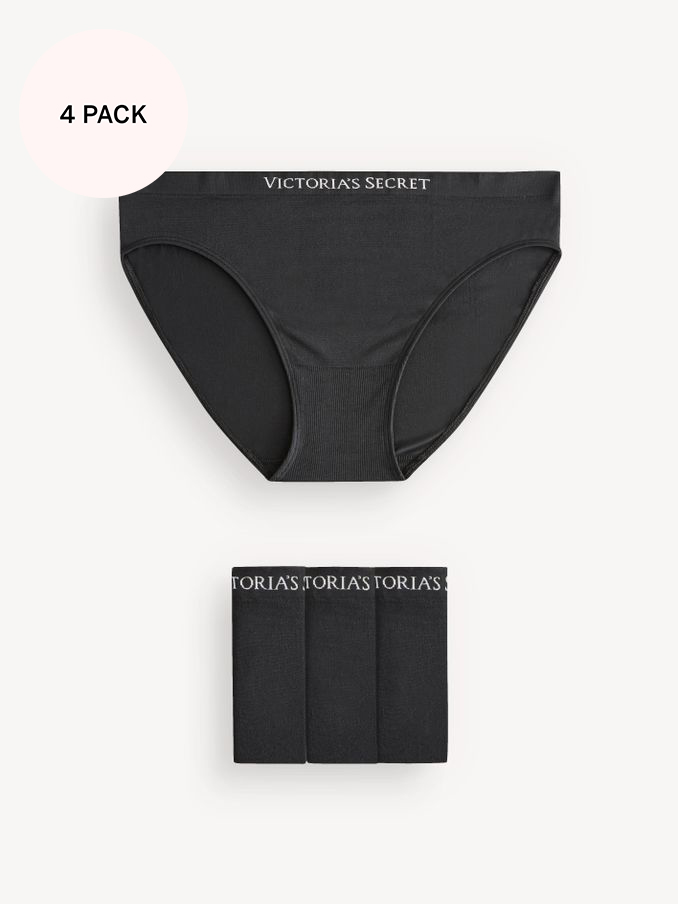 Black Bikini Logo 4 Pack Knickers (Q84705) | €22.50