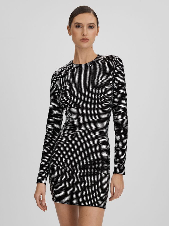 Good American Embellished Mini Dress in Black (Q85276) | €167