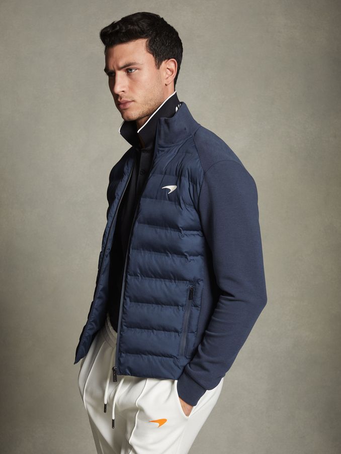 McLaren F1 Hybrid Quilt and Jersey Jacket in Airforce Blue (Q85810) | US$196