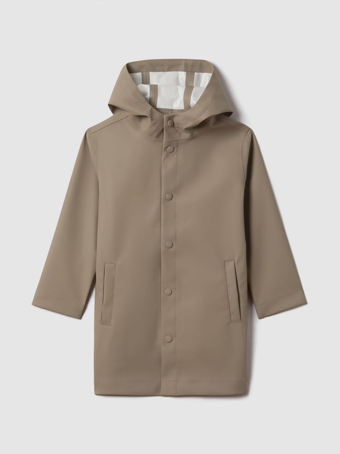13-14 yrs Water Repellent Hooded Coat in Stone (Q87375) | CHF 135