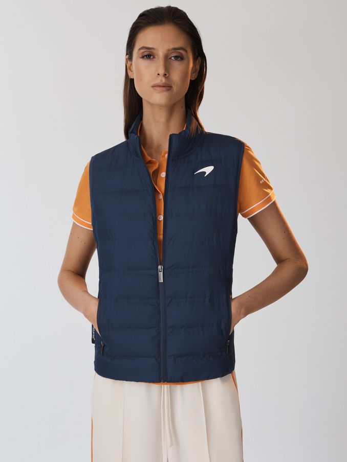 McLaren F1 Hybrid Quilt and Knit Gilet in Airforce Blue (Q87389) | AED438