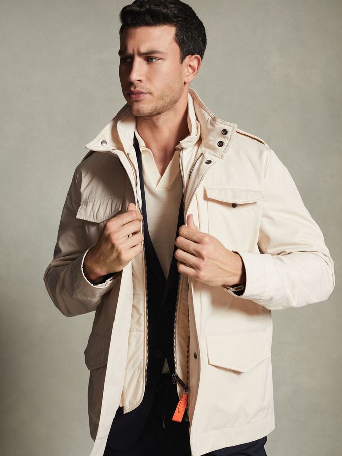 McLaren F1 Water Repellent Field Jacket in Stone (Q90459) | US$232
