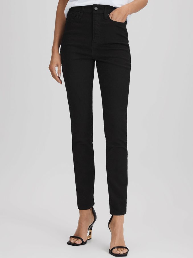 Good American Ultra High Skinny Jeans in Black (Q91832) | US$225