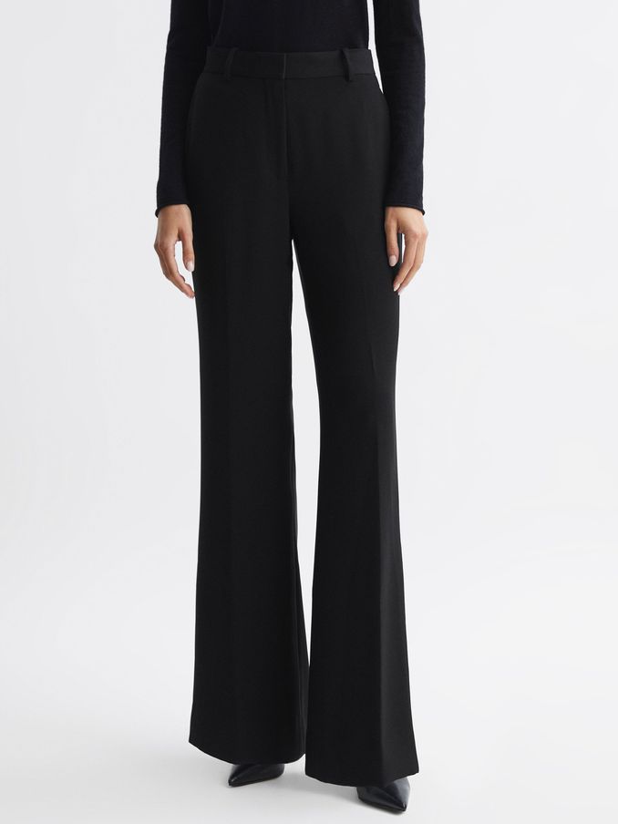 Wide Leg Suit Trousers in Black (Q94239) | US$127