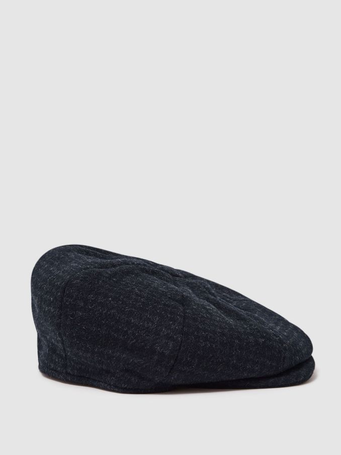 Wool Blend Baker Boy Cap in Navy (Q94244) | €85