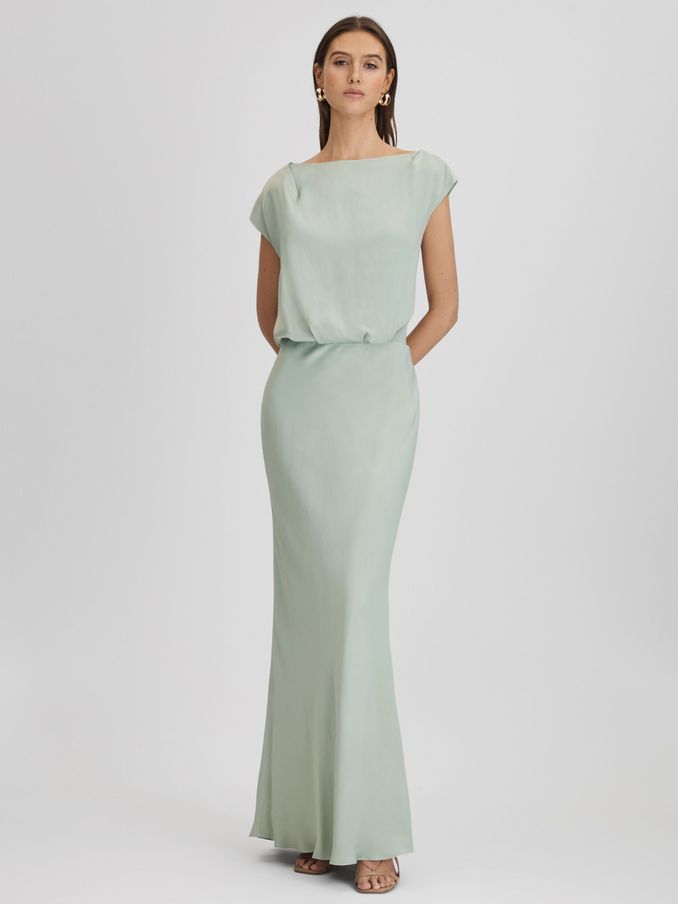 Draped Maxi Dress in Sage (Q94253) | US$191