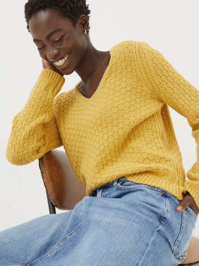 Yellow V-Neck Jumper (Q97478) | €34