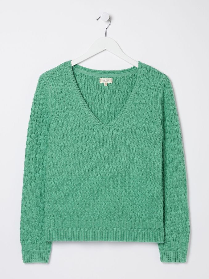 Green V-Neck Jumper (Q97519) | €34