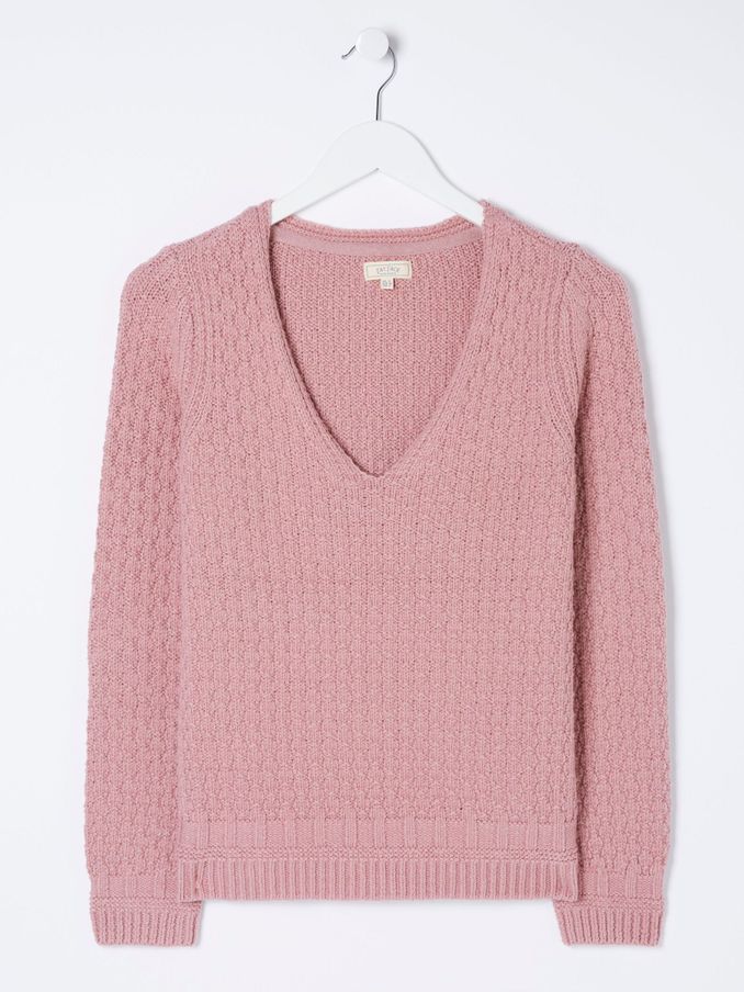 Josie Pink V-Neck Jumper (Q97530) | €34