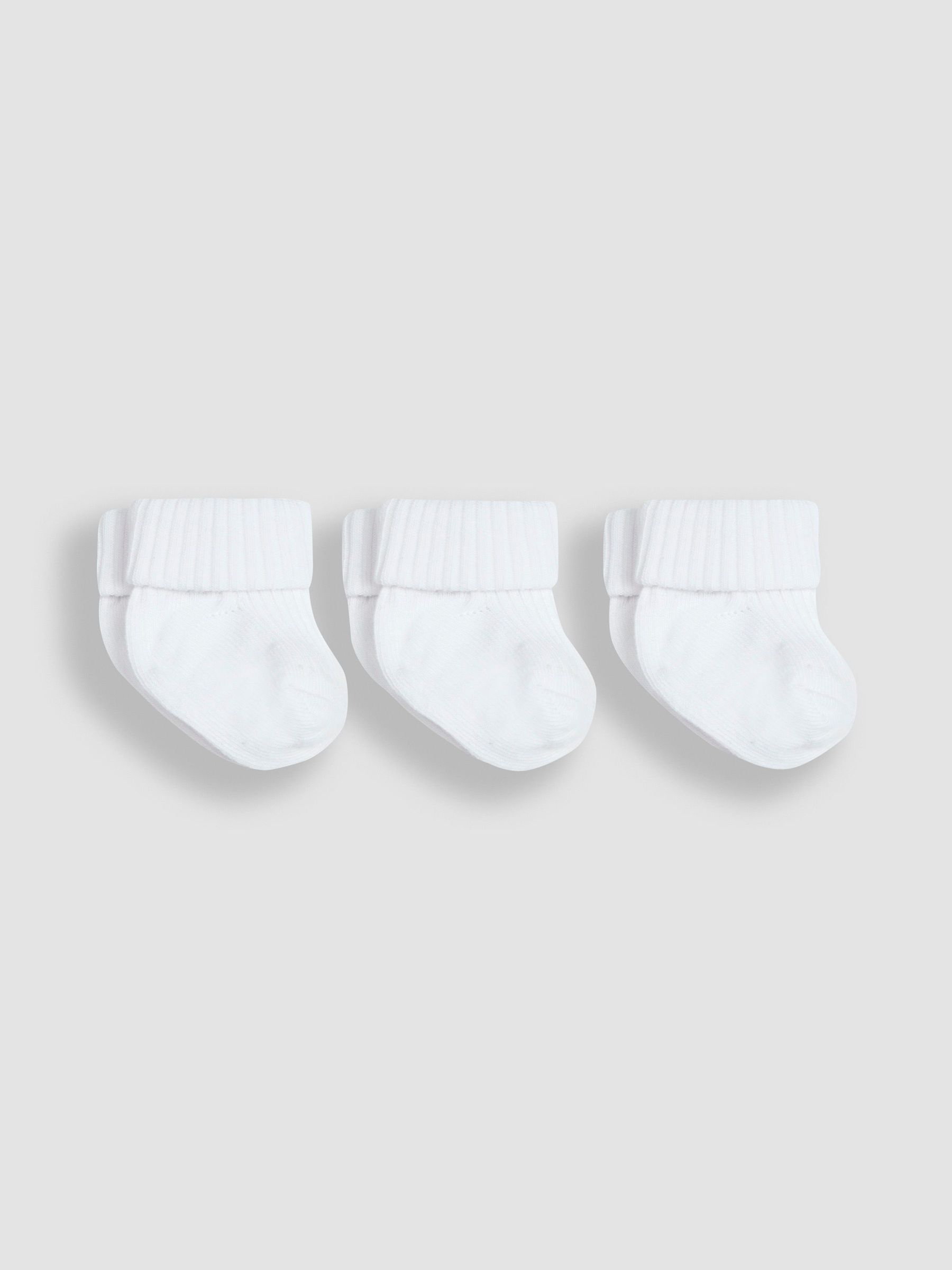 3-Pack Rib Baby Socks in White (Q97776) | $9
