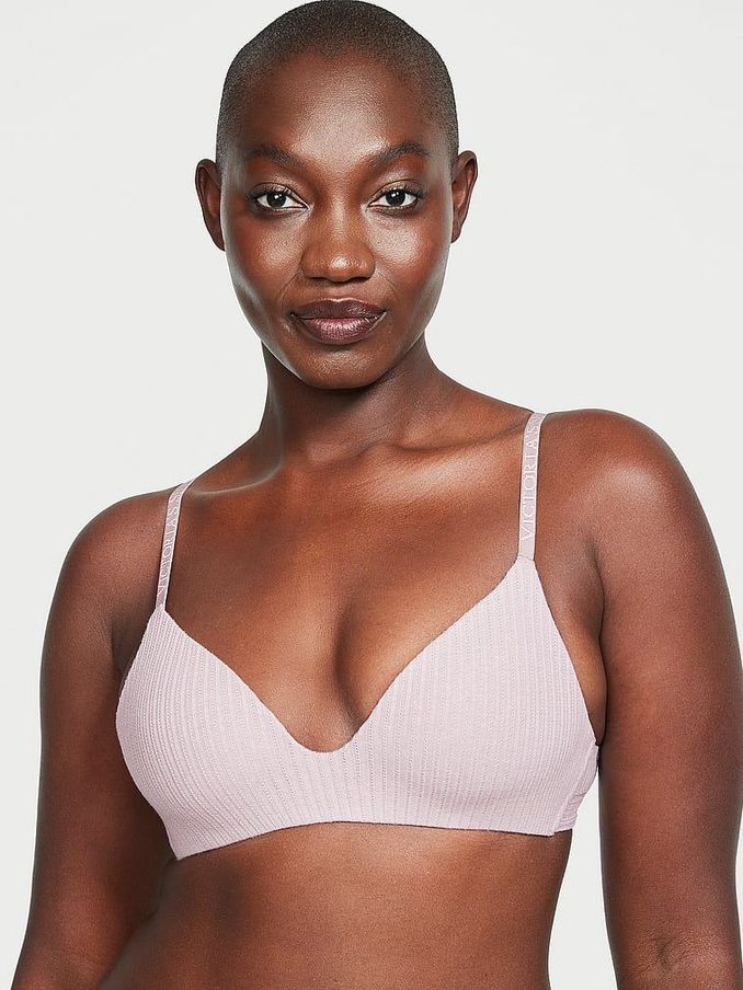 Pale Plum Purple Ribbed Non Wired Lightly Lined Bra (Q97964) | €40