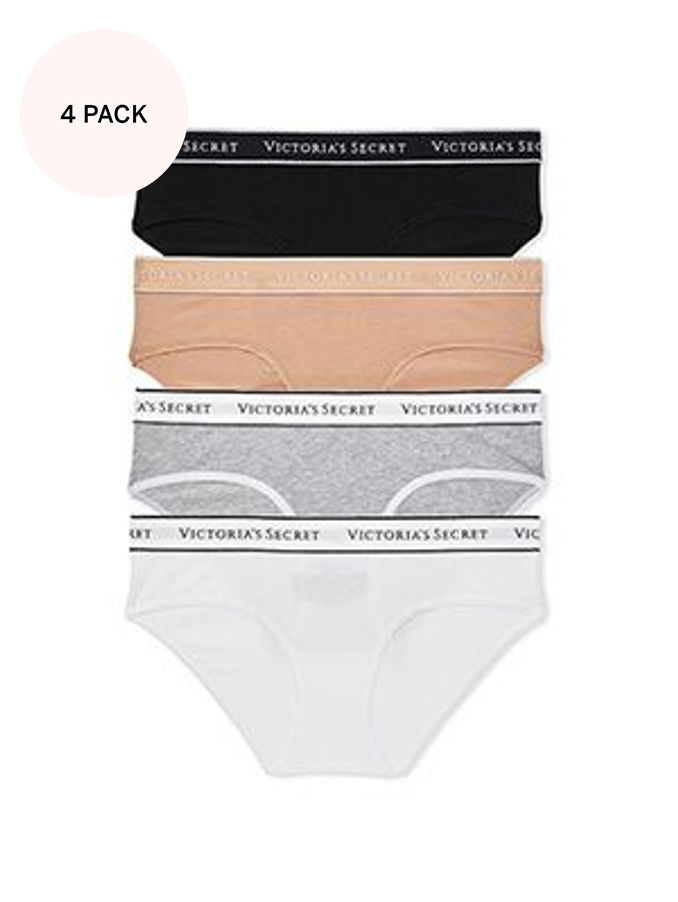 BlackWhiteGreyNude Hipster Logo 4 Pack Knickers (Q98008) | €22.50