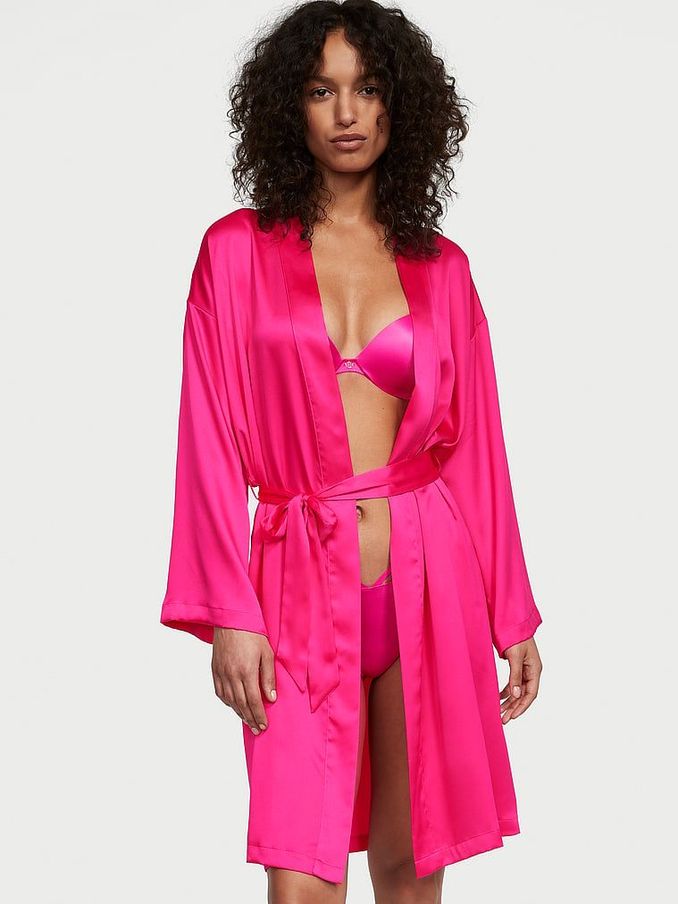 Forever Pink Satin Midi Robe (Q98034) | €33