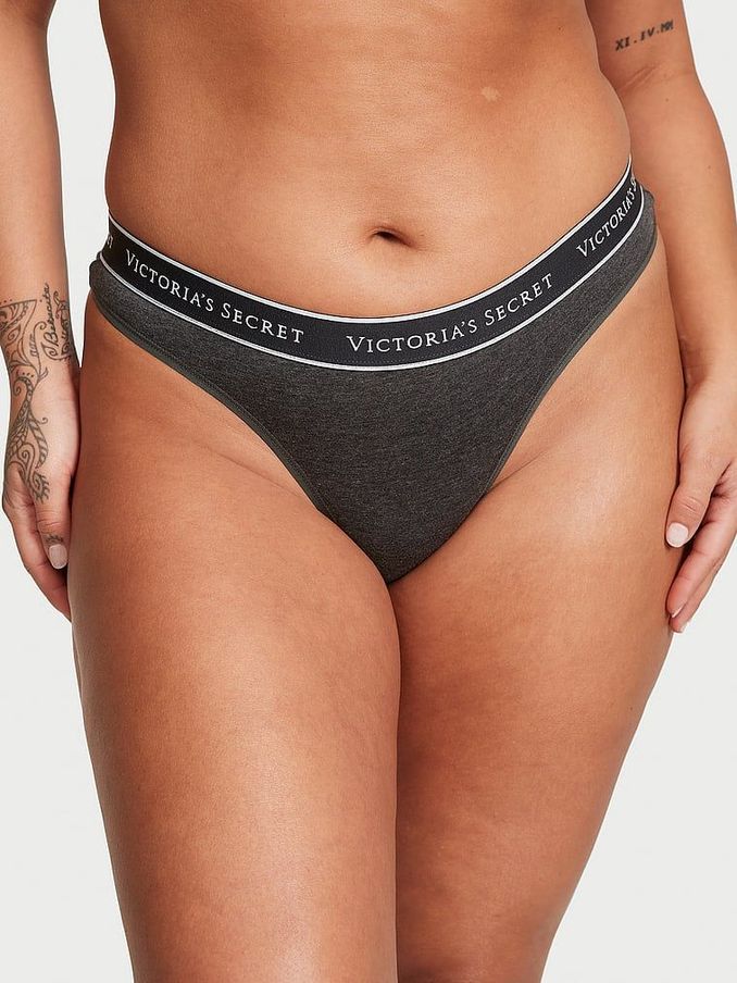 Charcoal Heather Grey Thong Knickers (Q98070) | €10.50