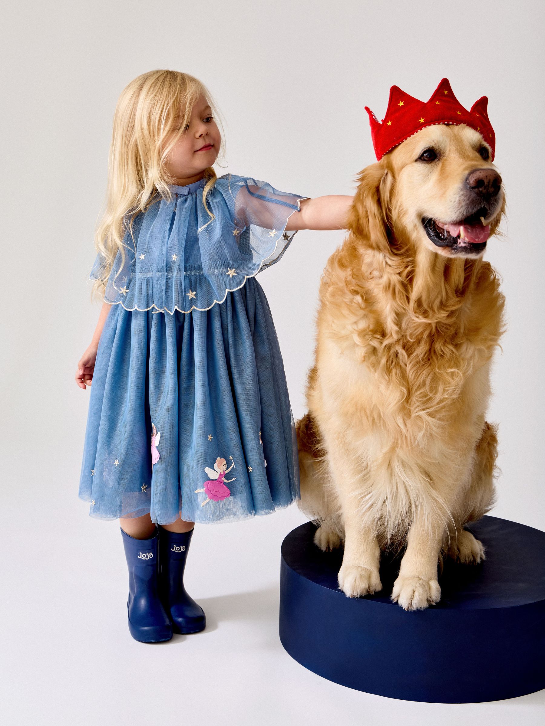 Blue Fairy & Star - Appliqué Tulle Dress & Cape