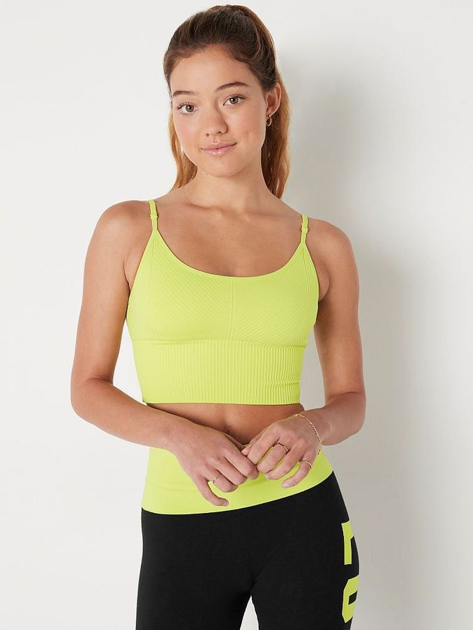 Green Spring Seamless Lightly Lined Sports Crop Top (R34654) | €15