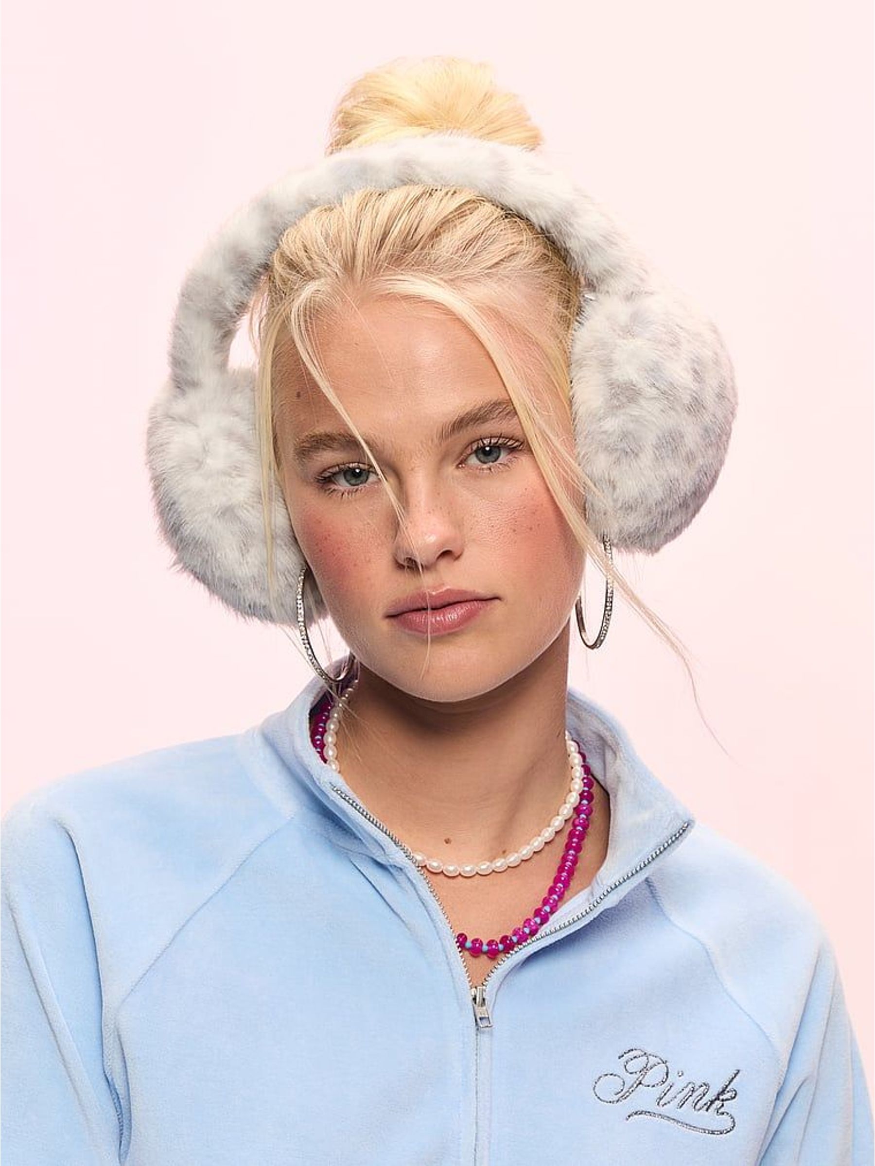 Grey Leopard - Faux Fur Earmuffs