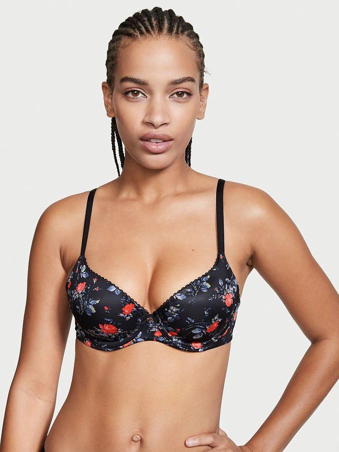Black Floral Smooth Lightly Lined Demi Bra (R54832) | €17